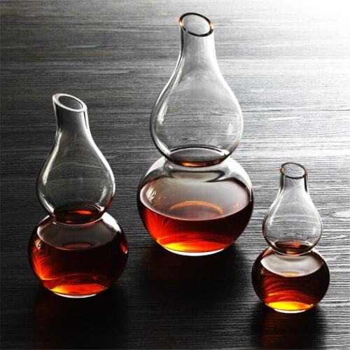 Crystal Wine Separator Ice Flask Wine Bottle Sake Glass Beer Cooler Glass Dispenser Creative Gourd Glass Pot For Bar Home Decor