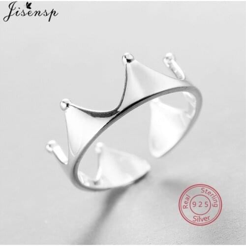 Real 925 Sterling Silver Princess Crown Finger Rings for Women Anniversary Engagement Jewelry Girlfriend Mum Cocktail Ring Gift