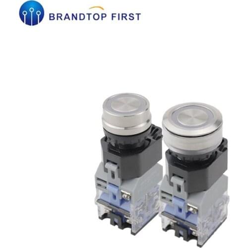 LA38 stainless steel head ring illuminated button switch 22mm 30mm