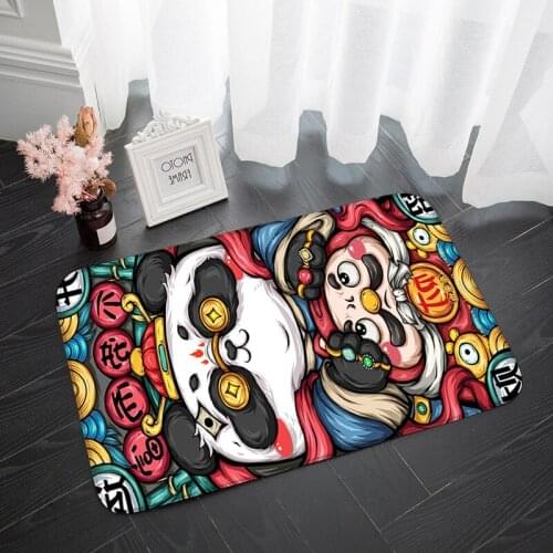 Kawaii Chinese Style Living Room Carpet Animal Floor Rug Washable 3d Carpets Hall Doormat Outdoor Rug Original Plush Prayer Mat