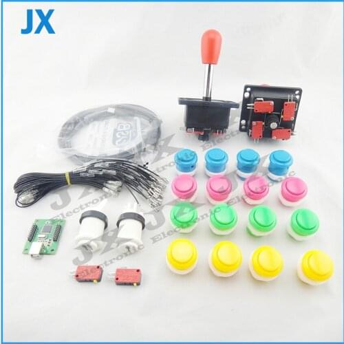 DIY Arcade parts Bundles kit With Joystick,American Pushbutton,2 player USB board to Build Up Arcade Machine By Yourself