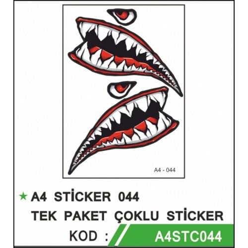 Red Monster Mouth motorcycle sticker set high quality foil A4 STİCKER 044 TEK PACKAGE MULTI STİCKER-950x950 Turkey Fast