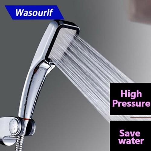 Shower Head Pressurized Shower Handheld Water Saving Nozzle Rain Shower Chrome Plated High Pressure for Bathroom Free Shipping
