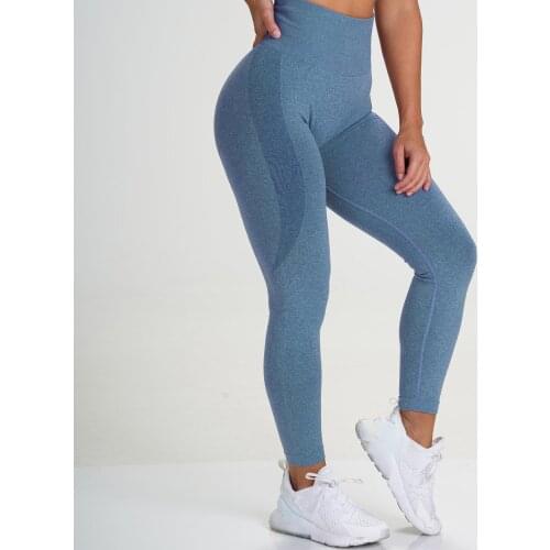 Hot Womens Seamless Yoga Pants Pure Color Hip-lifting Sports Fitness Running High-waist Sports Energy Workout Yoga Pants E2