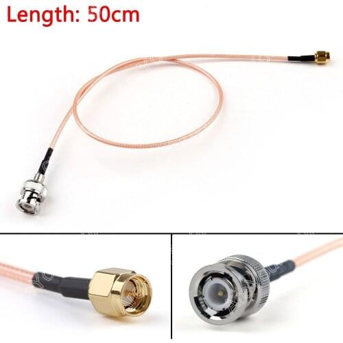 Sale 50cm Cable BNC Male Plug To SMA Male Straight Crimp RG316 20in Jumper Pigtail FPV High Quality Mini Jackplug Wire Connector