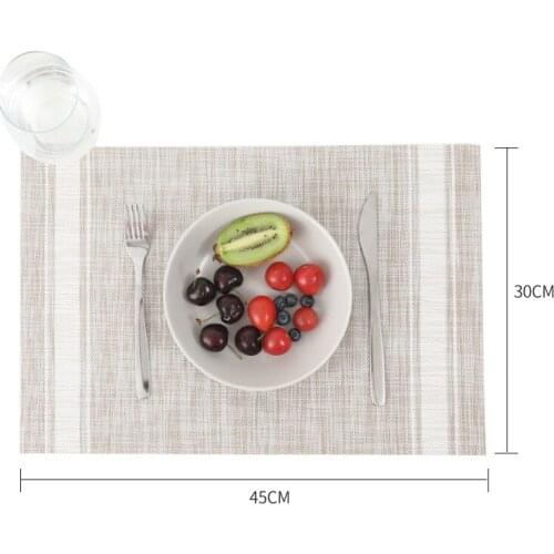 30x45cm Striped PVC Placemats Modern Style Rectangular Heat Resistant Plate Bowl Mat No-slip Waterproof Table Cloth Decoration