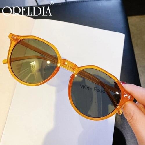 Retro Rivet Round Orange Sunglasses Women Men 2020 Fashion Black Sunglasses Women Glasses Retro Candy Color Shaded Sunglasses