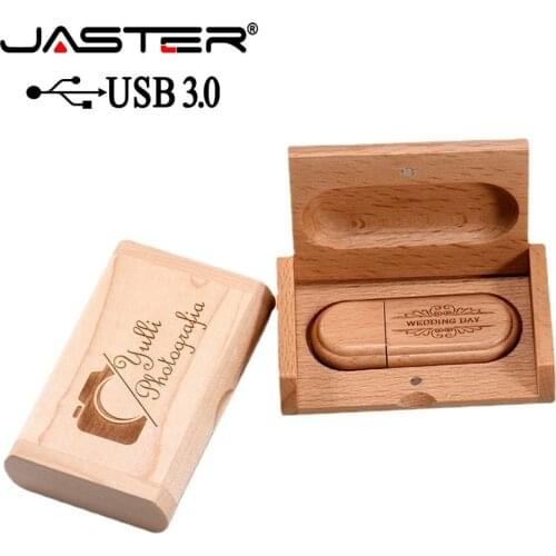 JASTER USB 3.0 high speed customer LOGO Wooden USB flash drive Maple wood + box pendrive 4GB 8GB 16GB 32GB memory stick gifts