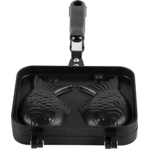 Tortilla Maker Non-Stick Bakeware Waffle Cake Maker Pan with 2 Sided Fish Shape Stainless Steel Mold Breakfast Maker Kitchen