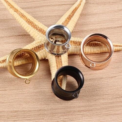 TJP 10PCS/lot Stainless Steel Dangle Ear Plugs Body Piercing Screw Tunnels Stretchers Body Jewelry Earrings Expander