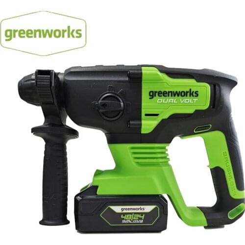 Greenworks 24BRH1Brushless Motor ROTARY HAMMER 48V/24V DUAL-VOLT SDS-PLUS 4-mode r for drill, hammer, hammer drill , chisel