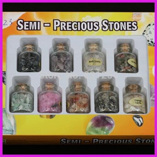 1Box Hot Beautiful Decorating Small Drift Bottle Beads Natural Mixed Gem Stone Quartz Charm Beads Jewelry
