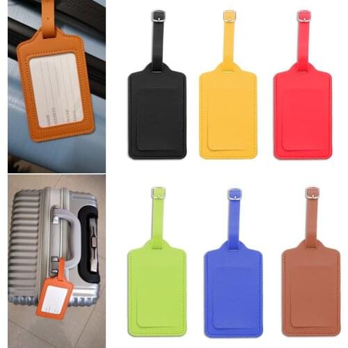 1 pc Leather Suitcase Luggage Tag Label Handbag Pendant Baggage Claim Travel Accessories ID Address Tags Travel Supplies