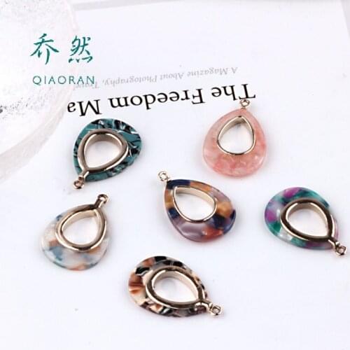 10pcs accessories Japan and South Korea acetate teardrop shaped charm for earrings necklace pendant accessories
