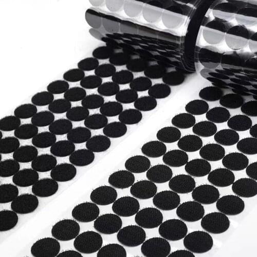 100 pairs / round Velcro fastener dot shaped adhesive buckle DIY fixed double side sheet sofa carpet anti slip mat hand tape