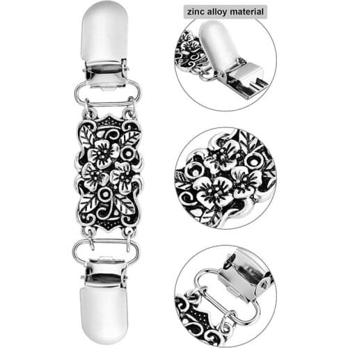 2 PCS Retro Sweater Shirt Clips Cardigan Collar Clips Dresses Shawl Clip For Women Girls, Style 1