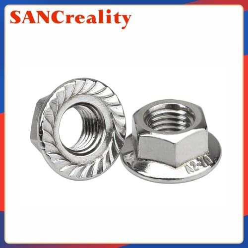 20Pcs DIN6923 M3 M4 M5 M6 M8 304 Stainless Steel Hexagon Flange Nuts Pinking Slip Locking Lock Nut HW015