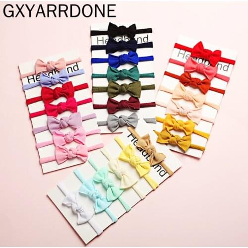27 Colors Baby Bow Nylon Headband Newborn Super Soft Nylon Bow Turban Headbands Children Girls Headwrap DIY Hair Accessories