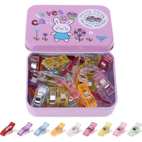 30pcs Multicolor Sewing Quilting Clips Binding Clamps Crafting Crochet Knitting R9JC