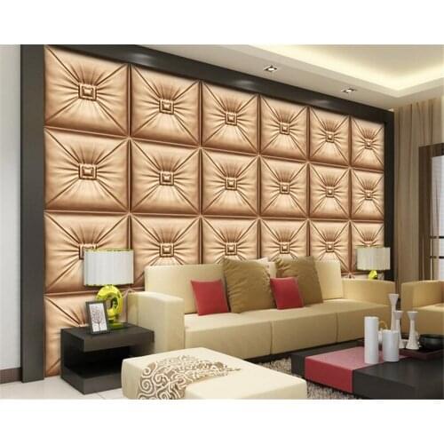 Beibehang papier peint mural 3d European-style 3D stereoscopic leather carved soft package background TV wall 3d wallpaper