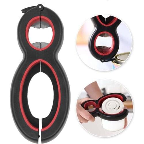 6 In 1 Multifunctional Plastic Bottle Opener Simple Can Opener 8-Shaped Claw Open Beer Lid Opener Creative Kitchen Gadget