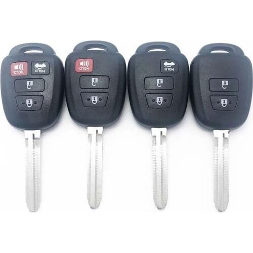 Carcasa de llave a distancia de coche, funda Fob para Toyota CAMRY, Corolla, Tundra Pruis con hoja Toyota 43, 2/3/4 botones