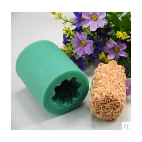 Free shipping rose silicon soap mold (No odor, no oil stains) cake decoration mold flower soap mold The candle mould NO:SO139