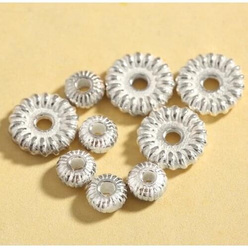 2Pc 8x2mm/10x2mm 925 Sterling Silver Spacer Beads Small Cute Gear Spacer Beads For Necklace Bracelet DIY Jewelry Makings 92523