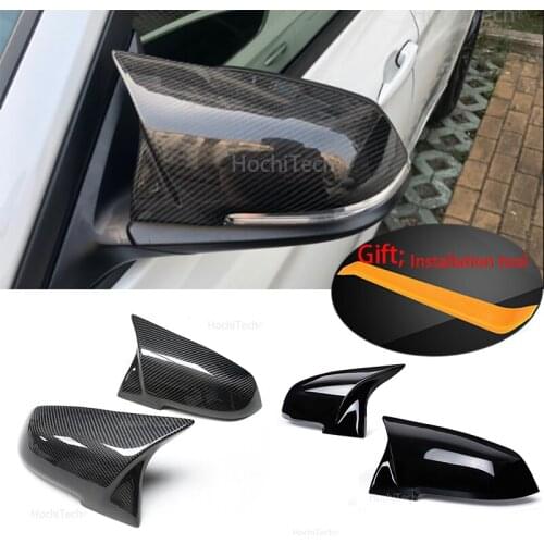 For BMW i3 i3S series 2014 - 2018 Black Car Rearview Mirror Cover Carbon Fiber Pattern Rearview Mirror Cover Mirror Decoration
