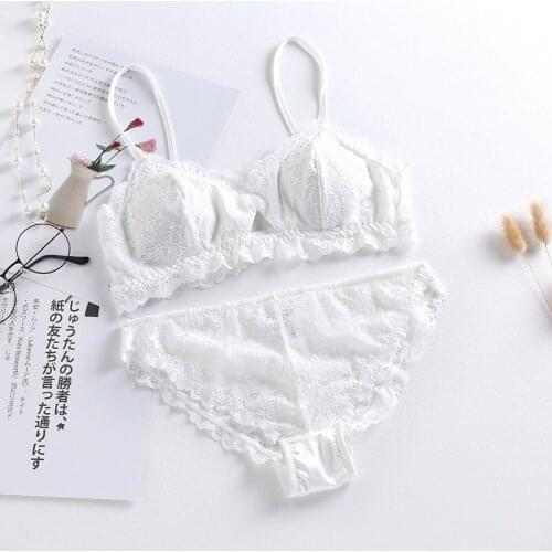 2020 Sexy Lace Bra Sets Women Seamless Embroidery Bralette Wireless Breathable Underwear Lingerie Set