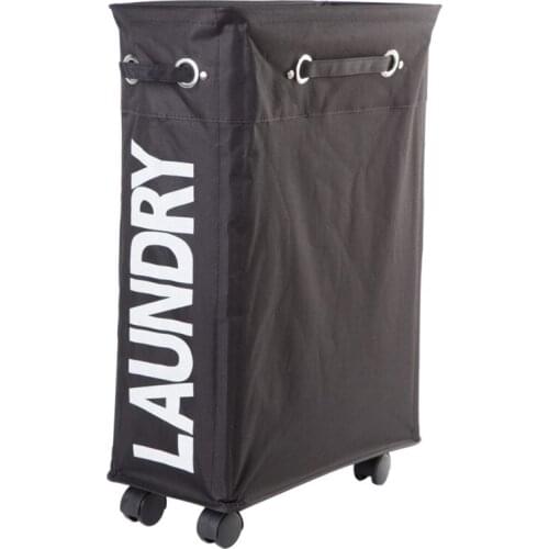 Rolling Corner Laundry Basket Slim Laundry Hamper with Mesh Cover Waterproof Clothes Toy Storage Bin Organizer hamper