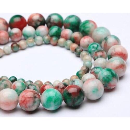 High Quality Natural Multicolor Stone 6/8/10/14mm Smooth Round Necklace Bracelet Jewelry Loose Beads 38cm wk142