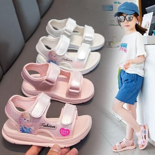 Fashion Girls Sandals Childrens Beach Shoes 2021 New Summer Kids Sandals For Girls Princess Leather Casual Shoes size26-36