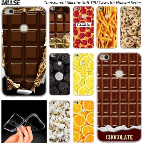 Food french fries Pizza chocolate Fruit Soft Case for Huawei NOVA 3 3i 4 Honor 7A Pro 7S 6X 7X 8X 8 9 10 Lite Play View 20