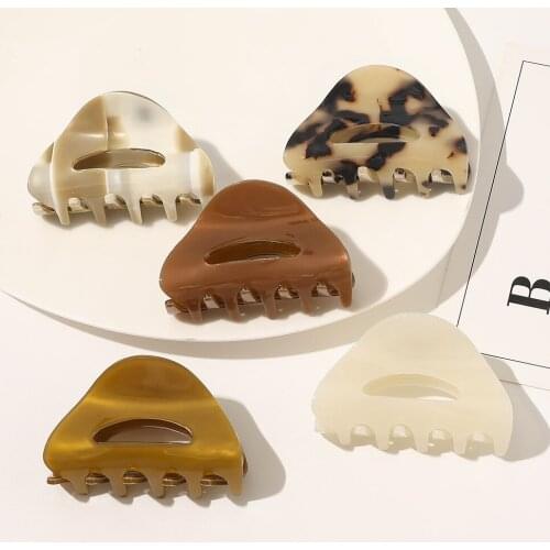 New Fashion Boutique Acetate Geometric Semicircle Simple Pattern Crab Clip for Women Girls Hair Accessories Headwear