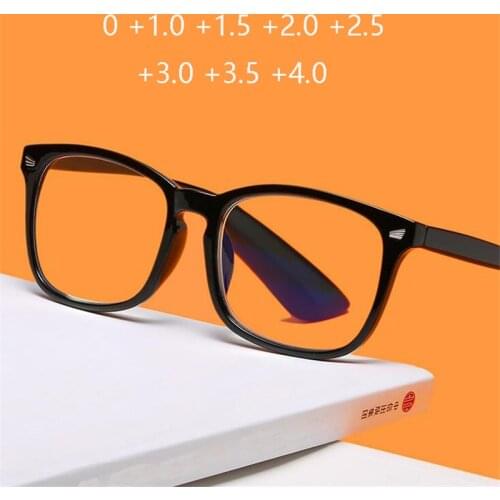 +1.0 +1.5 +2.0 +2.5 To +4.0 Rivets Square Blue Light Blocking Farsighted Eye Glasses For Elderly Vintage Hyperopia Spectacles