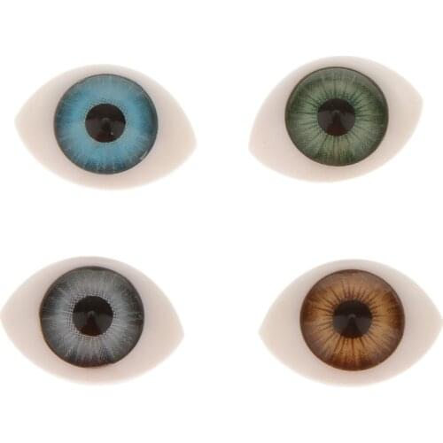 8Pcs/Lot 4 Color Oval Hollow Back Plastic Eyes for Doll Animal Toy Mask DIY 9mm