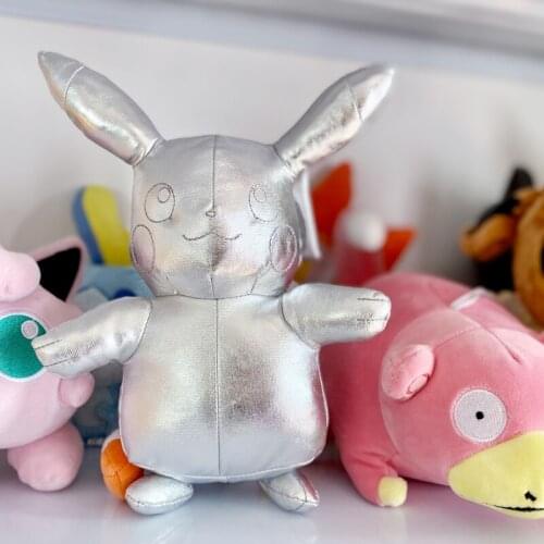 Pokemon Pikachu Plush Toys Stuffed Silver Limited Edition Japan Movie Pikachu Anime Dolls Gifts Kids Decoration