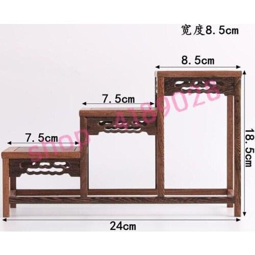 Solid wood chicken wing wood, small size be promoted step by step curio shelves, ornament pendulum rack