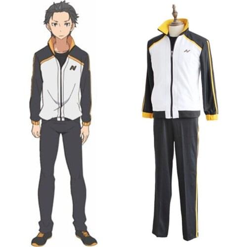 Re: Zero Natsuki Costume Subaru Kara Hajimeru Isekai Seikatsu Cosplay Japanese Anime School Uniform Sport Suit Sportswear