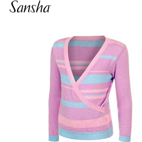 Sansha Girls Kids Autumn Winter Long-Sleeved Warm Up Sweater Ballet Dance Knitted Top Coat Dancewear 83BO1007P