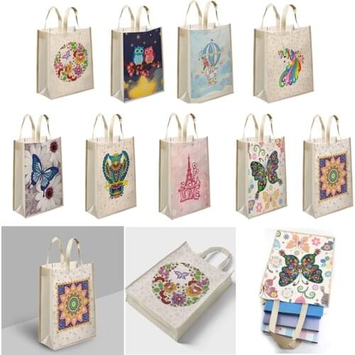 DIY Diamond Painting Handbag Mosaic Drill Reusable Eco-friendly Shopping Storage Bags Foldable Grocery Tote Home Organizer Gift