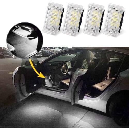 LED Car Interior Light Ultra Bright Lamps Auto Door Footwell Trunk Replacement Luces Lamp For Tesla MODEL 3 X S 4 Colors New
