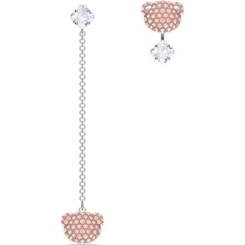 SWA 1:1 New Cute Asymmetric Bear Earrings for Women Gift