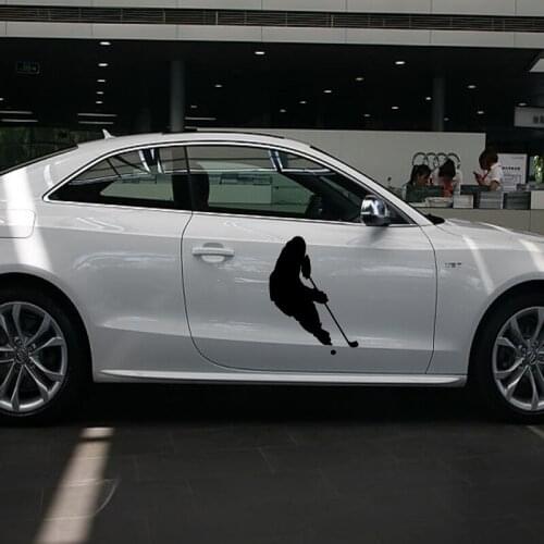 58cm x 46.4cm 2 x Hockey Ice Puck Stick Shot (one For Each Side)Car Sticker For Cars Door Side Truck Window Vinyl Decal 8 Colors