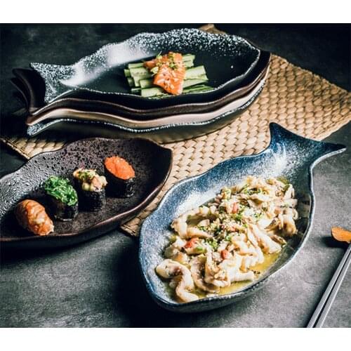 Japanese creative fish-shaped plate household large steamed fish fish plate sushi special ceramic plate