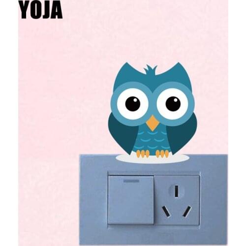 YOJA Pretty Owl Switch Decor Living Room Bedroom Wall Personalized Colored Sticker 10SS0269