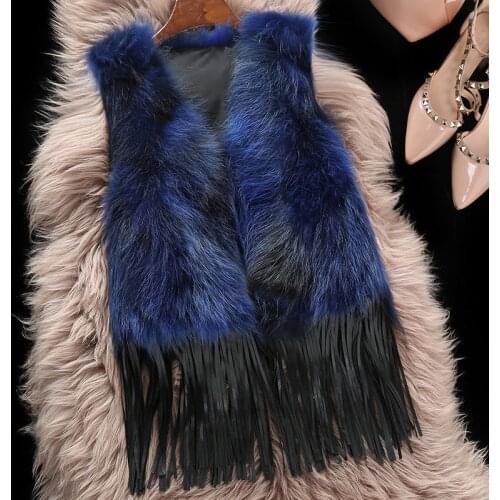 Raccoon Natural New Fur Vest 2020 Fashion Tassel Short Waistcoat for Women Winter Genuine Real Fur Coat Female WYQ1545