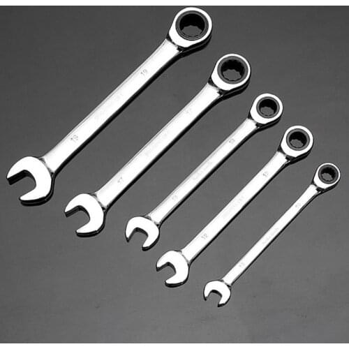 1pcs 6mm Chrome Vanadium Spanners With Key Ratchet Wrench Set Adjustable Torque Open End Wrench Woodworking Carpenter Power