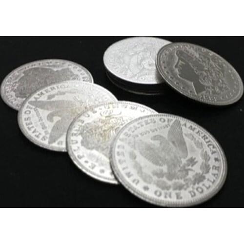 10pcs Palming Coins (Morgan Version) Coin Magic Tricks Super Thin Magia Close Up Street Illusion Accessories Gimmick Prop Comedy